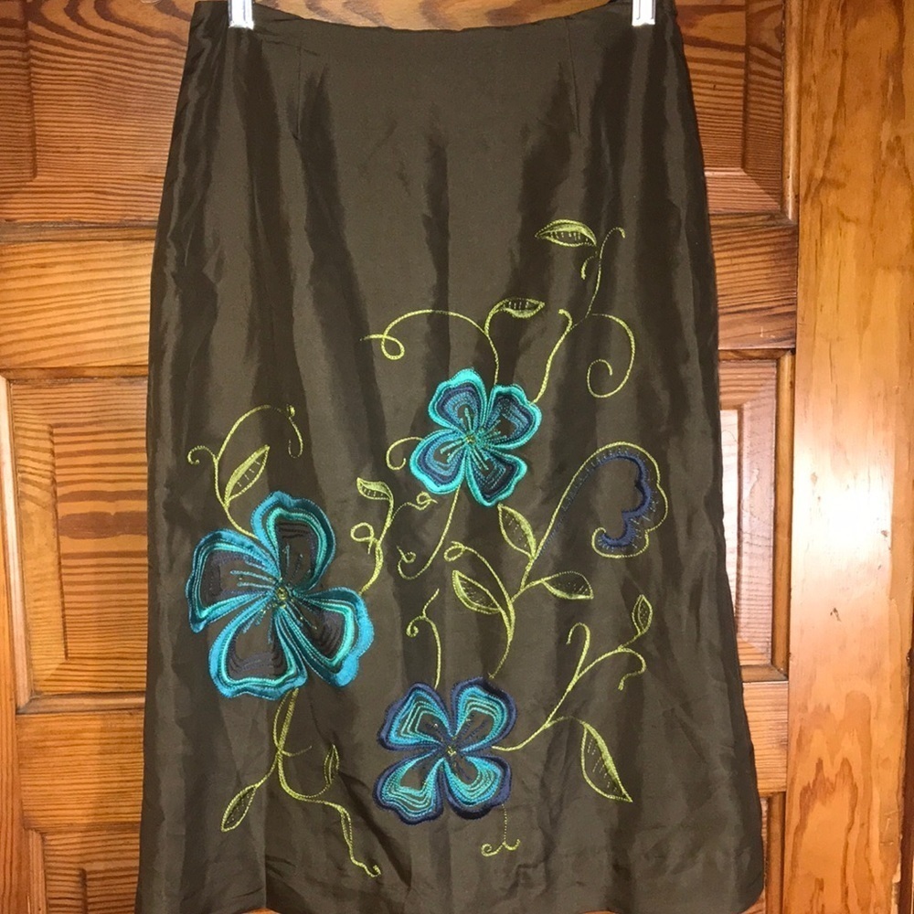 Finity Studio Skirt 100% Silk 6 Brown